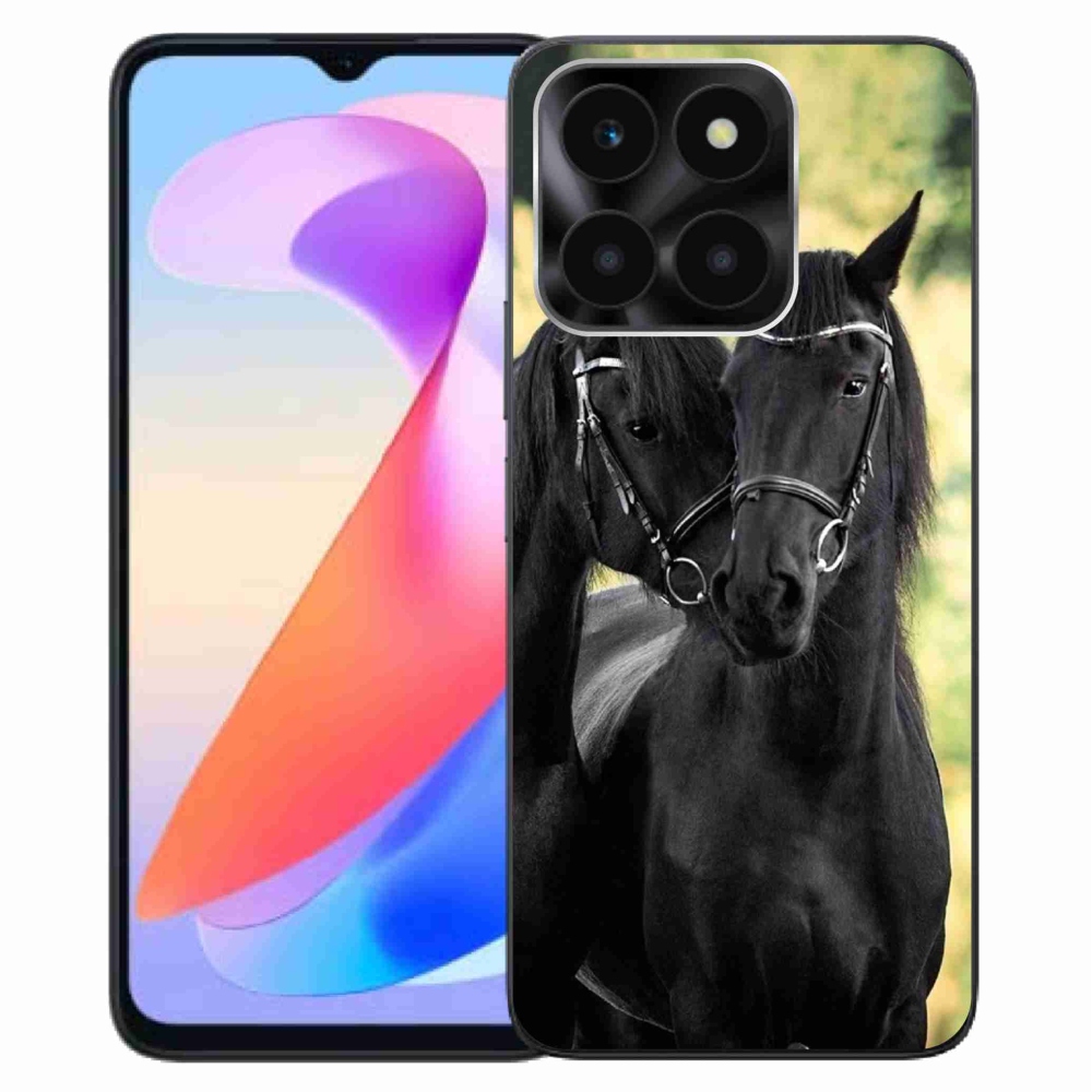 Gélový kryt mmCase na Honor X6a - dva čierne kone