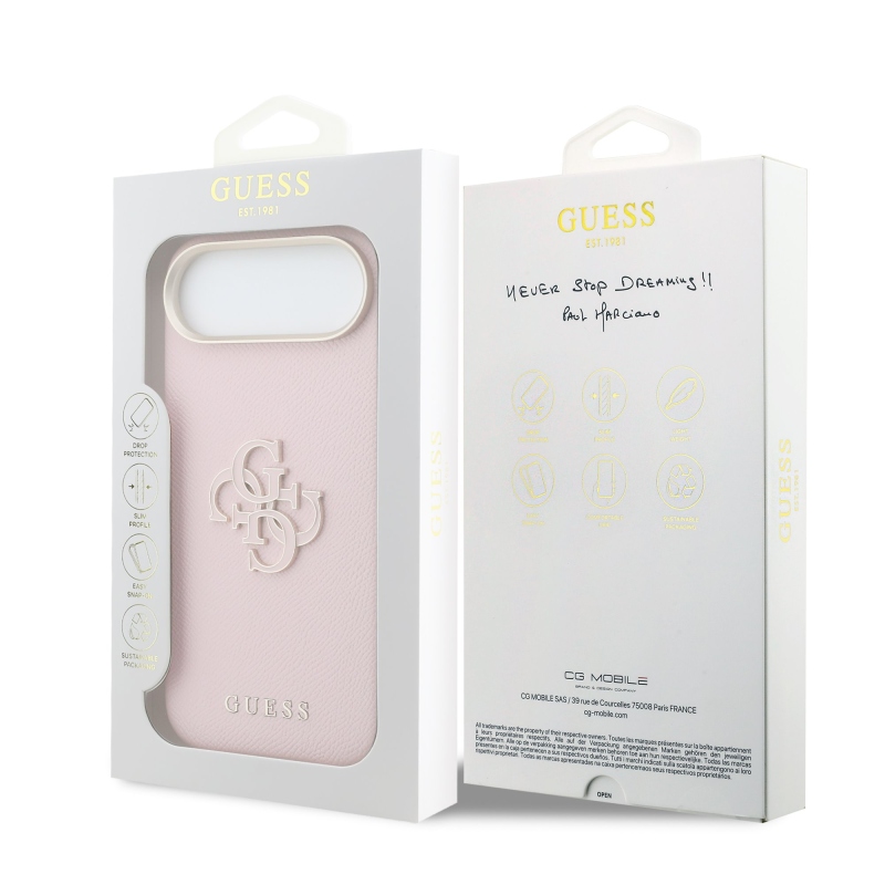 Zadný kryt s logom Guess PU Resin pre iPhone Air Pink