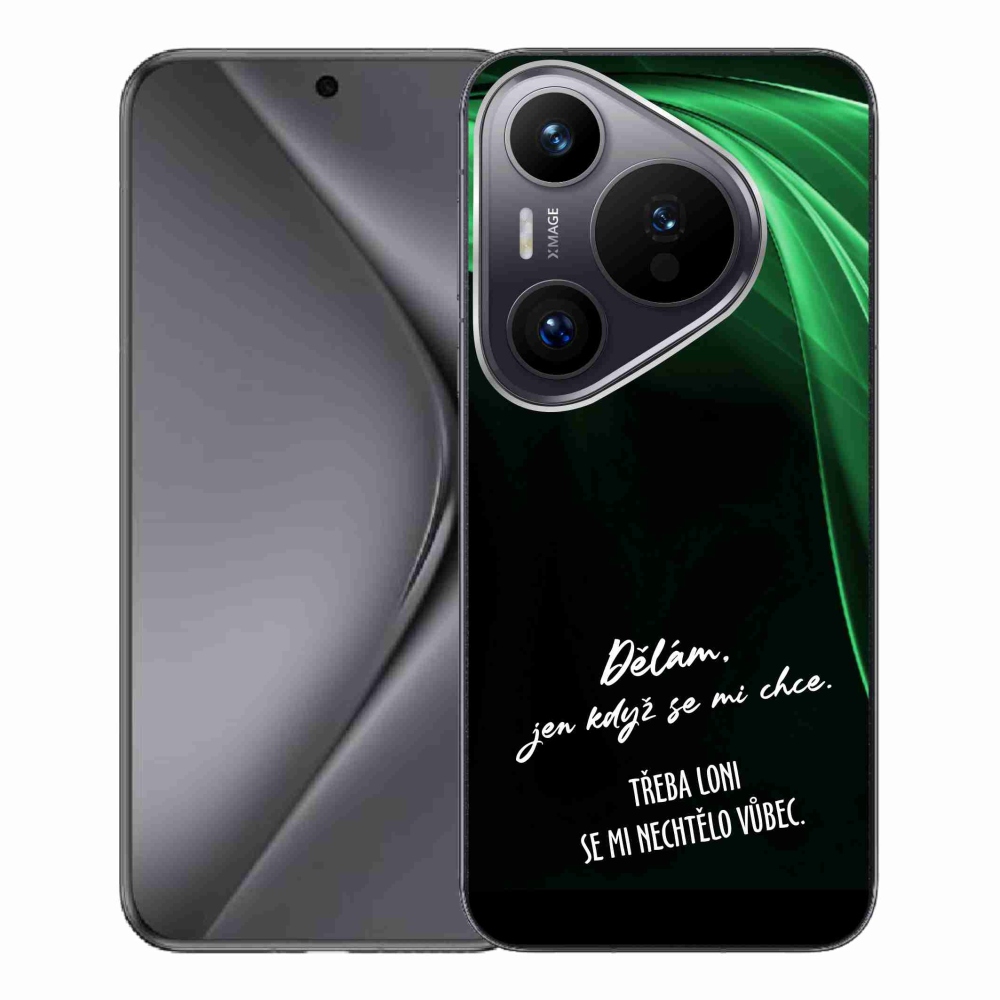 Gélový kryt mmCase na Huawei Pura 70 Pro - vtipný text 12 čierne pozadie