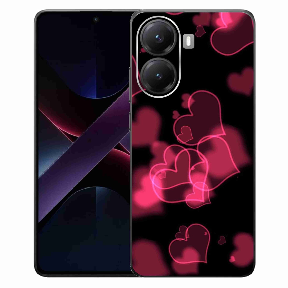 Gélový kryt mmCase na Xiaomi Poco X7 Pro 5G - červená srdiečka