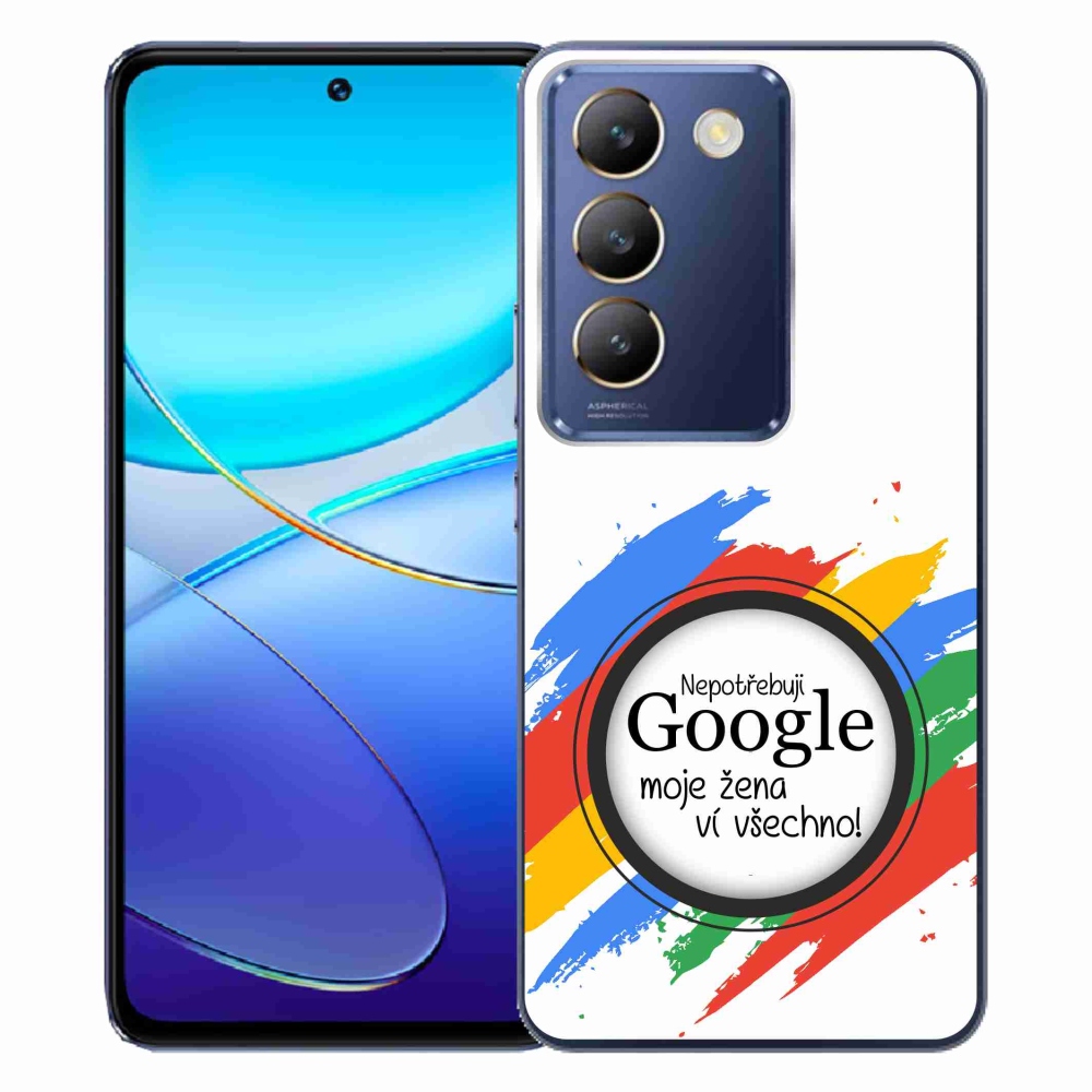 Gélový kryt mmCase na Vivo V40 SE 4G/5G - žena vie všetko biele pozadie