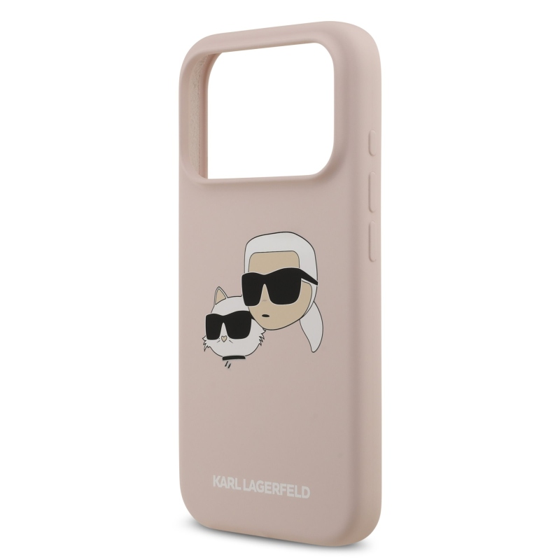 Karl Lagerfeld Liquid Silicone Double Heads MagSafe zadný kryt pre iPhone 17 Pro Pink