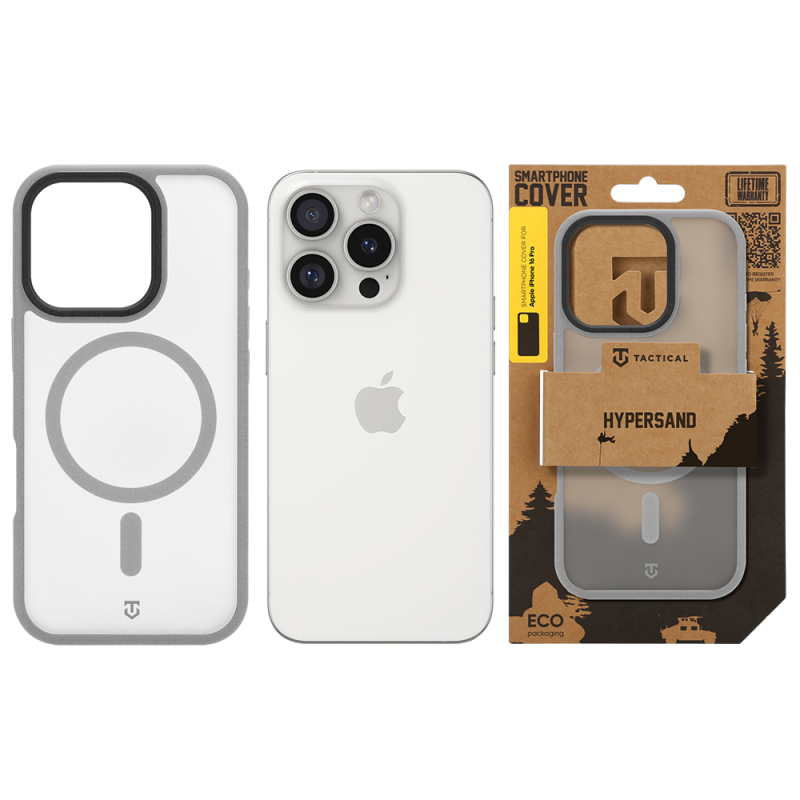 Tactical MagForce Hypersand puzdro pre Apple iPhone 16 Pro, svetlošedé