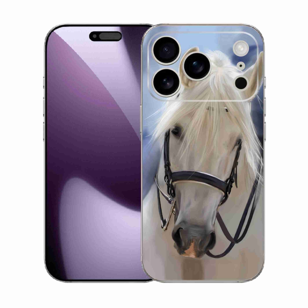 Gélový kryt mmCase na iPhone 17 Pro - biely kôň