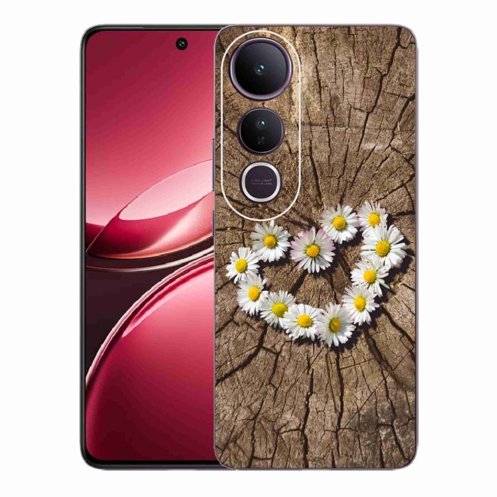Gélový kryt mmCase na Vivo V50 Lite 4G/5G - srdce z margaréty