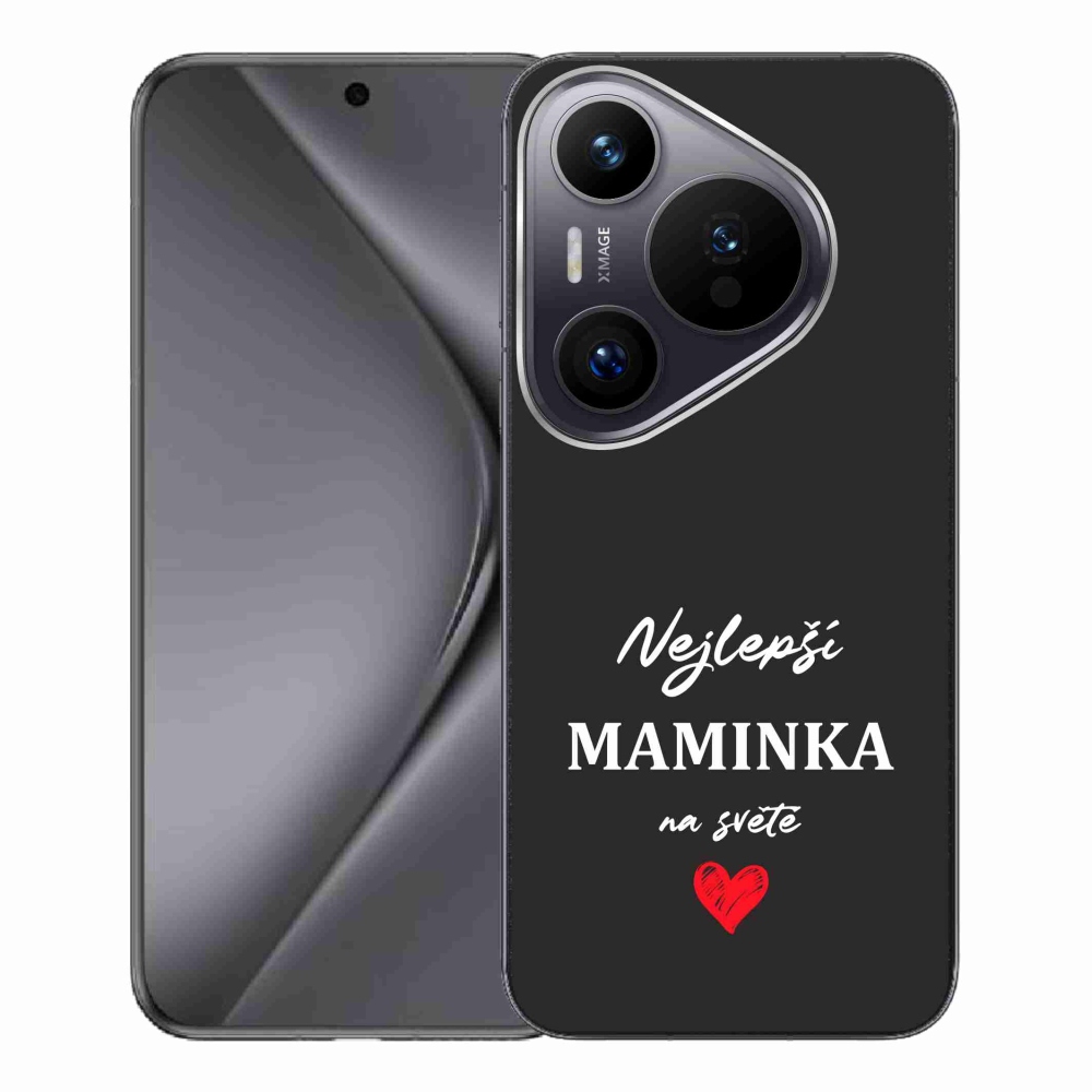 Gélový kryt mmCase na Huawei Pura 70 Pro - najlepšia mamička 1 čierne pozadie