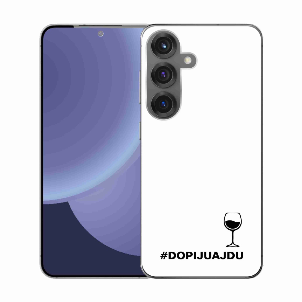 Gélový kryt mmCase na Samsung Galaxy S25 - vínny motív biele pozadie