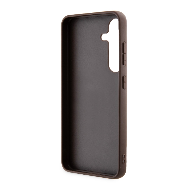 Guess PU 4G Metal Logo Zadný Kryt pre Samsung Galaxy S24 Brown