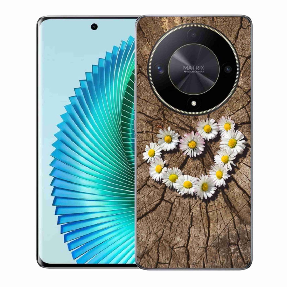 Gélový kryt mmCase na Honor Magic 6 Lite 5G - srdce z margaréty