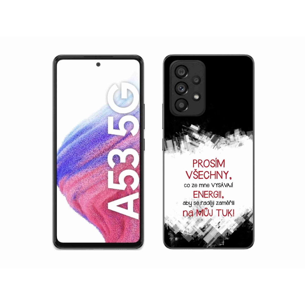 Gélový kryt mmCase na Samsung Galaxy A53 5G - vtipný text 1 červený