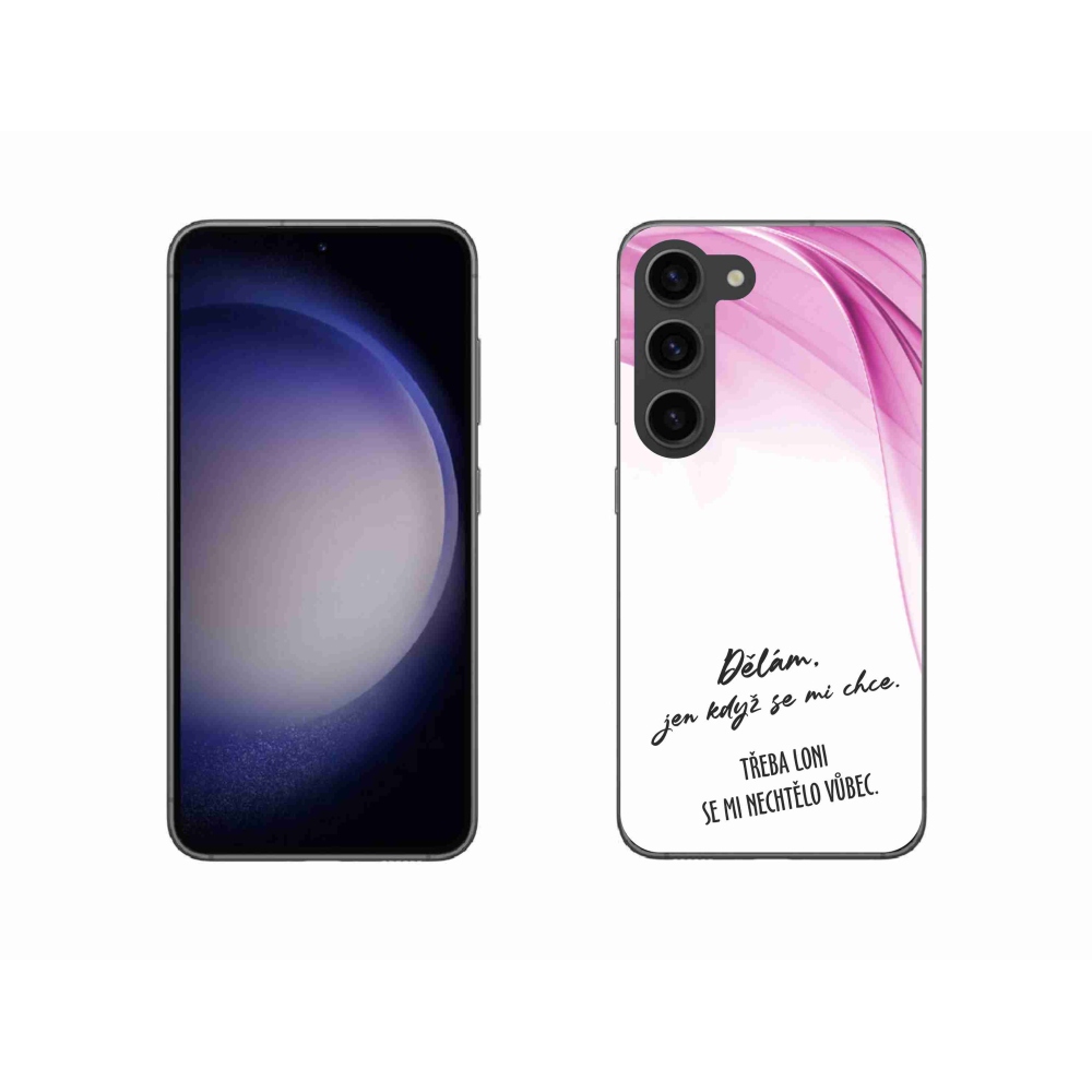 Gélový kryt mmCase na Samsung Galaxy S23 5G - vtipný text 12 biele pozadie