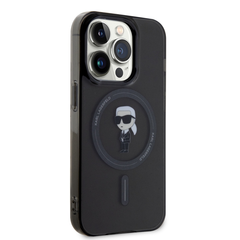 Karl Lagerfeld IML Ikonik MagSafe Zadný Kryt pre iPhone 15 Pro Black