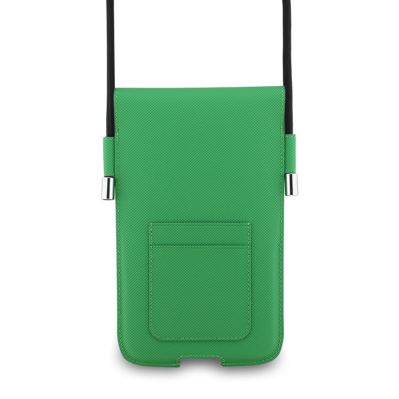 Lacoste PVC Iconic Petit Pique Metal Logo Vrecko na Telefón XL Green