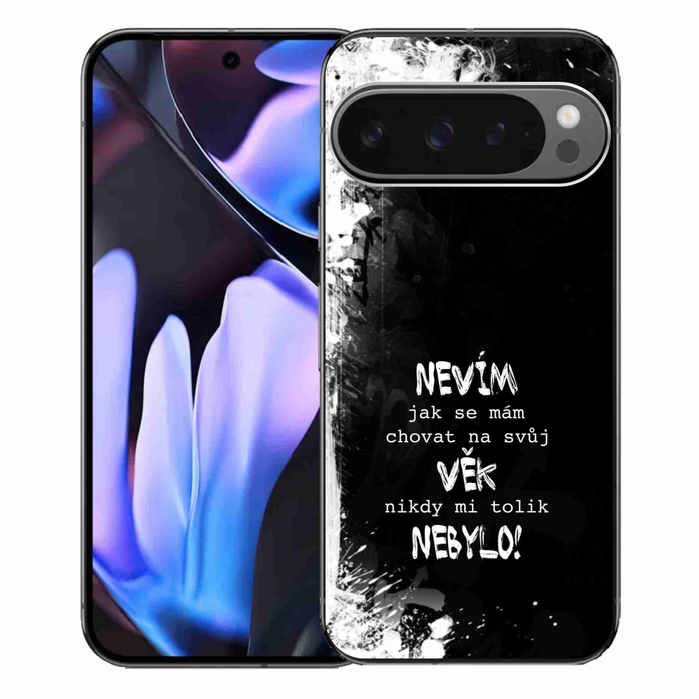 Gélový kryt mmCase na Google Pixel 9 Pro XL - vtipný text 14 čierne pozadie