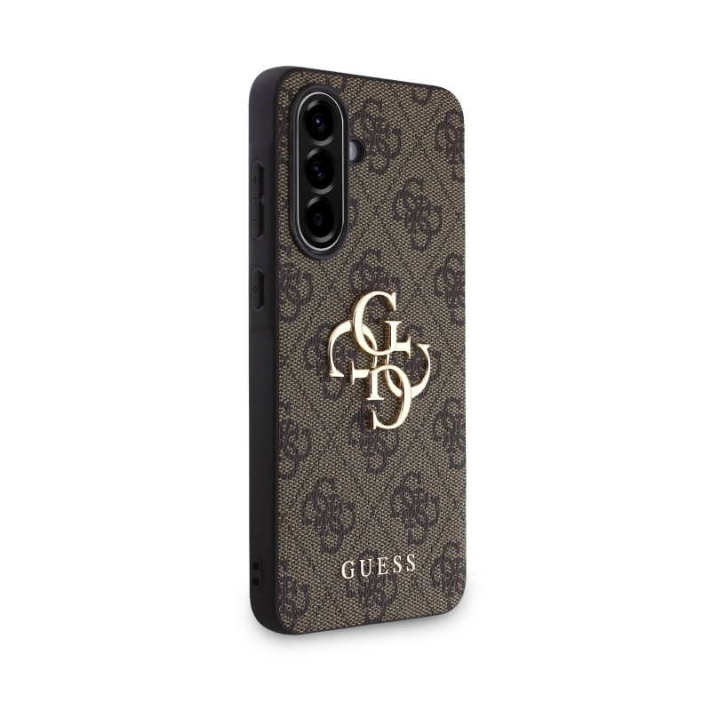 Guess PU 4G Metal Logo Zadný Kryt pre Samsung Galaxy A36 Brown