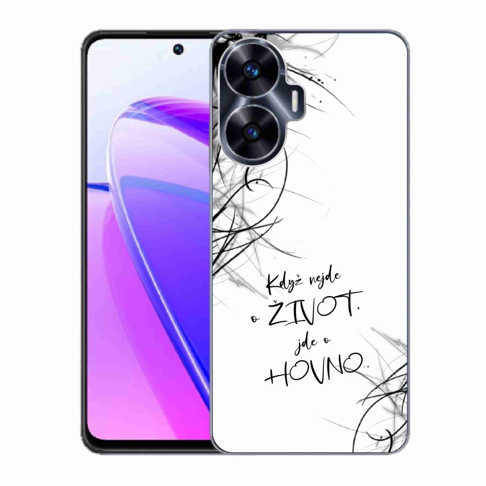 Gélový kryt mmCase na Realme C55 - vtipný text 16 biele pozadie