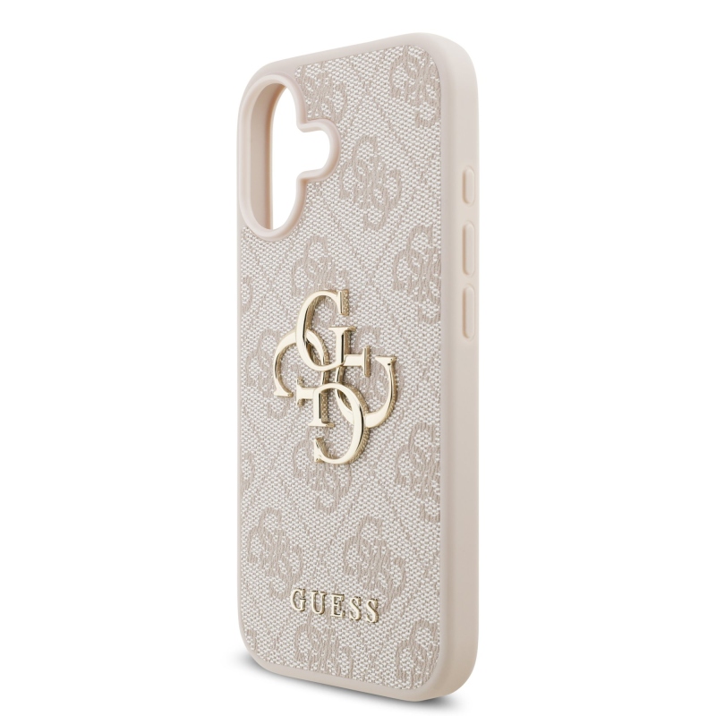 Guess PU 4G Metal Logo Zadný Kryt pre iPhone 17 Pink