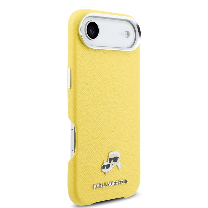 Karl Lagerfeld PU Karl and Choupette Heads Pins MagSafe zadný kryt pre iPhone Air Yellow