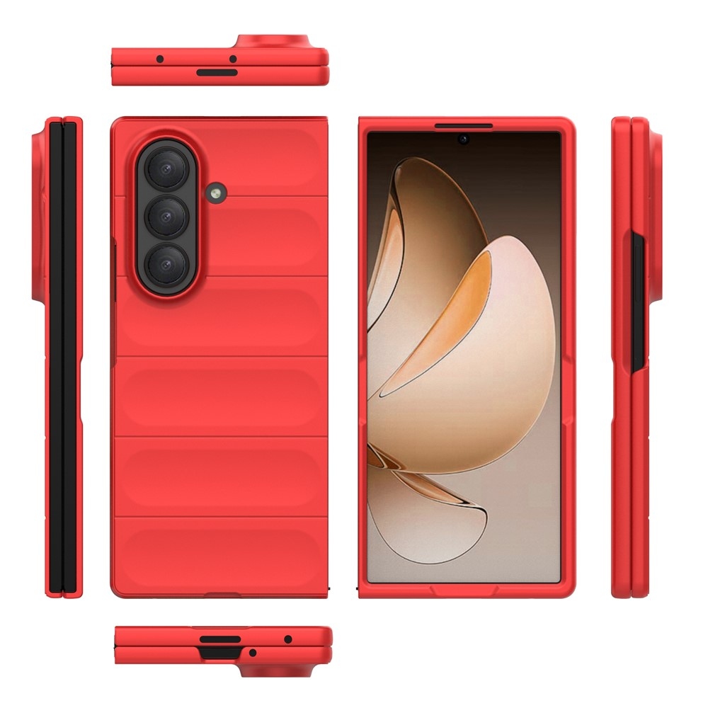 Rugg odolný gélový obal na Samsung Galaxy Z Fold7 5G - červený