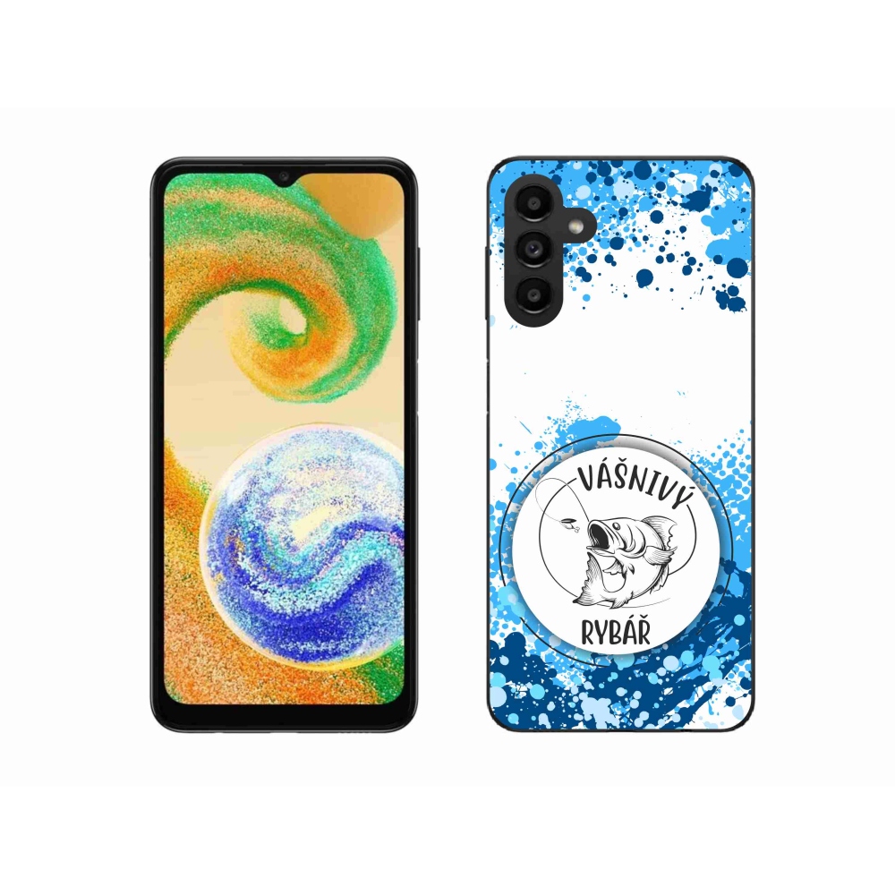 Gélový kryt mmCase na Samsung Galaxy A04s (164.7x76.7x9.1mm) - vášnivý rybár biele pozadie