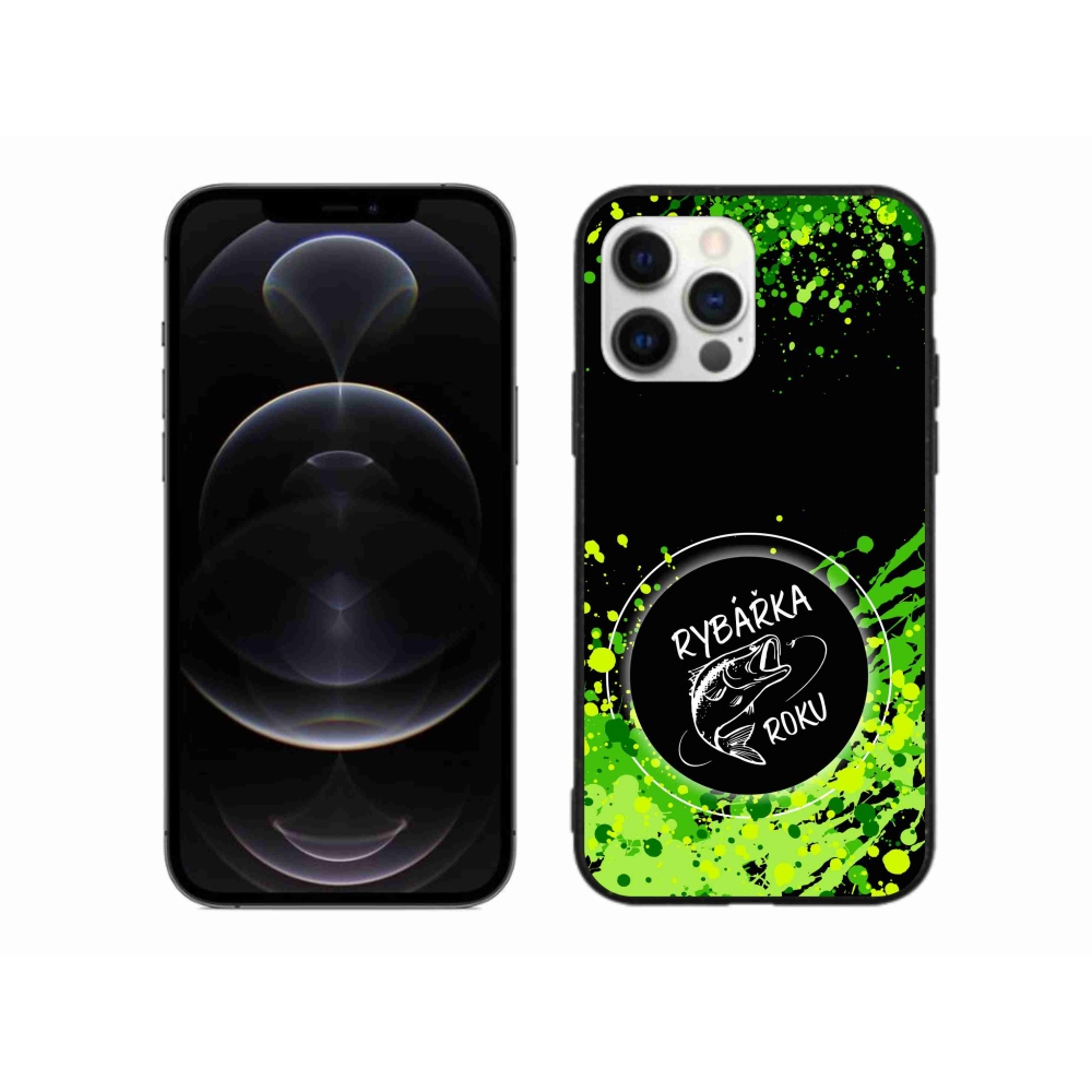 Gélový kryt mmCase na iPhone 12 Pro Max - rybárka roku čierne pozadie