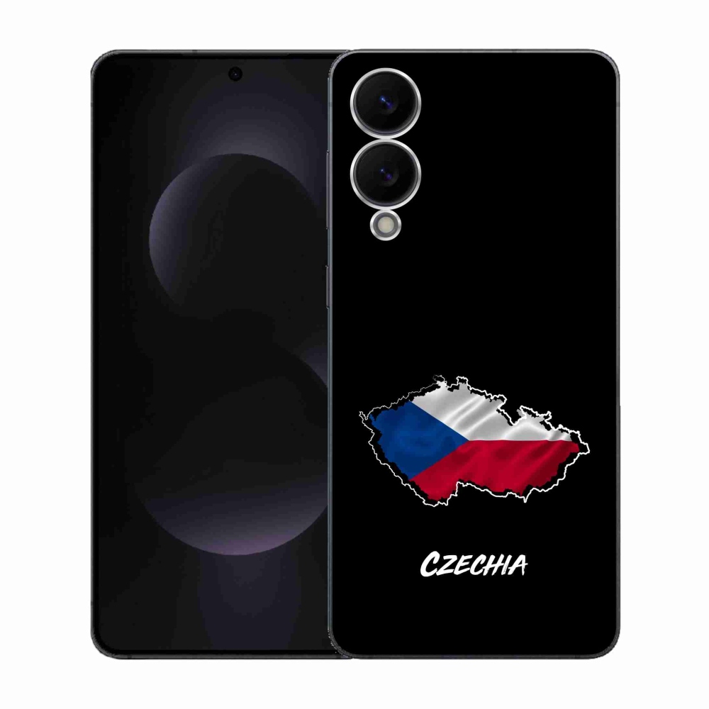 Gélový kryt mmCase na Samsung Galaxy S25 Edge - Czechia čierne pozadie