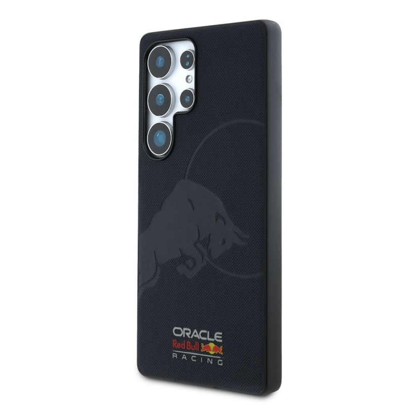 Red Bull Leather Meshed Debossed Logo MagSafe Zadný Kryt pre Samsung Galaxy S25 Ultra Navy