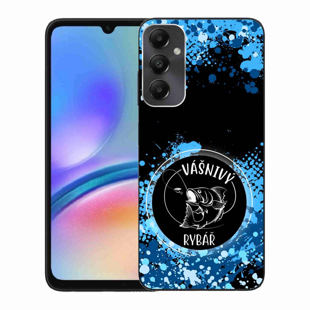 Gélový kryt mmCase na Samsung Galaxy A05s - vášnivý rybár čierne pozadie