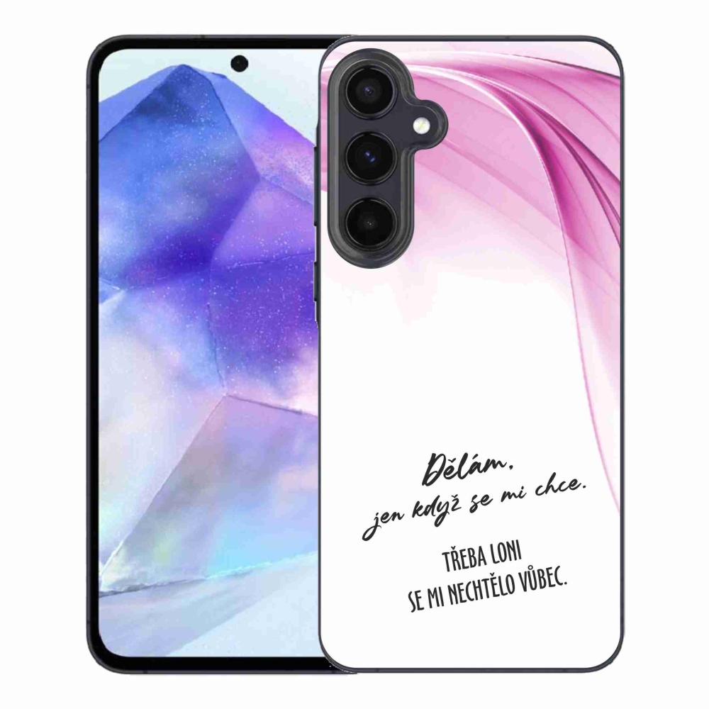 Gélový kryt mmCase na Samsung Galaxy A55 5G - vtipný text 12 biele pozadie