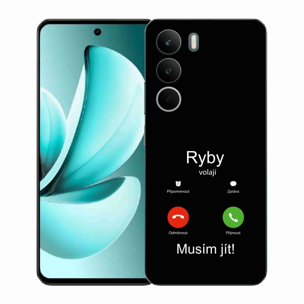 Gélový kryt mmCase na Realme C71 - ryby volajú čierne pozadie
