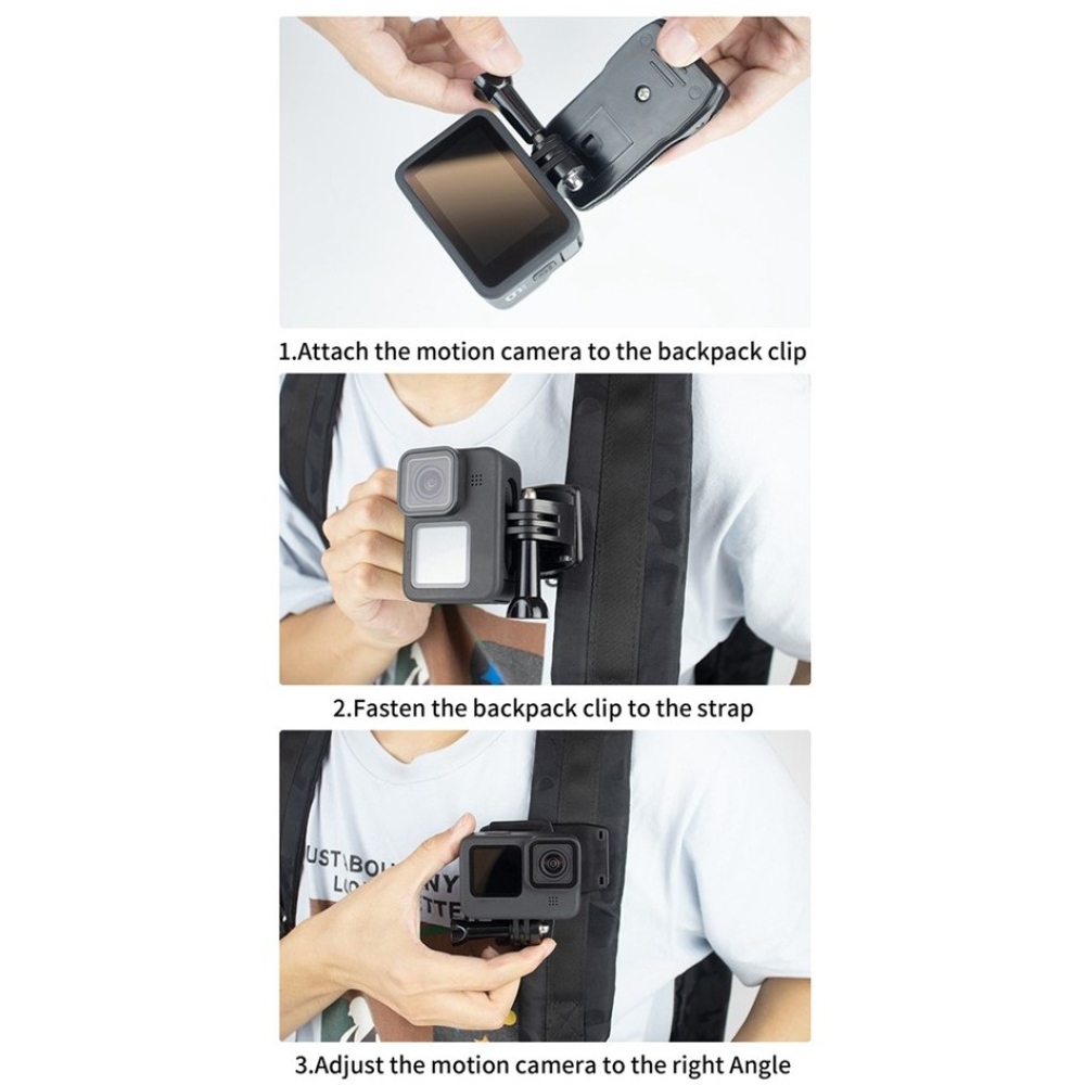 Otočný klip pre GoPro, DJI Osmo a akčné kamery s otočením o 360 °