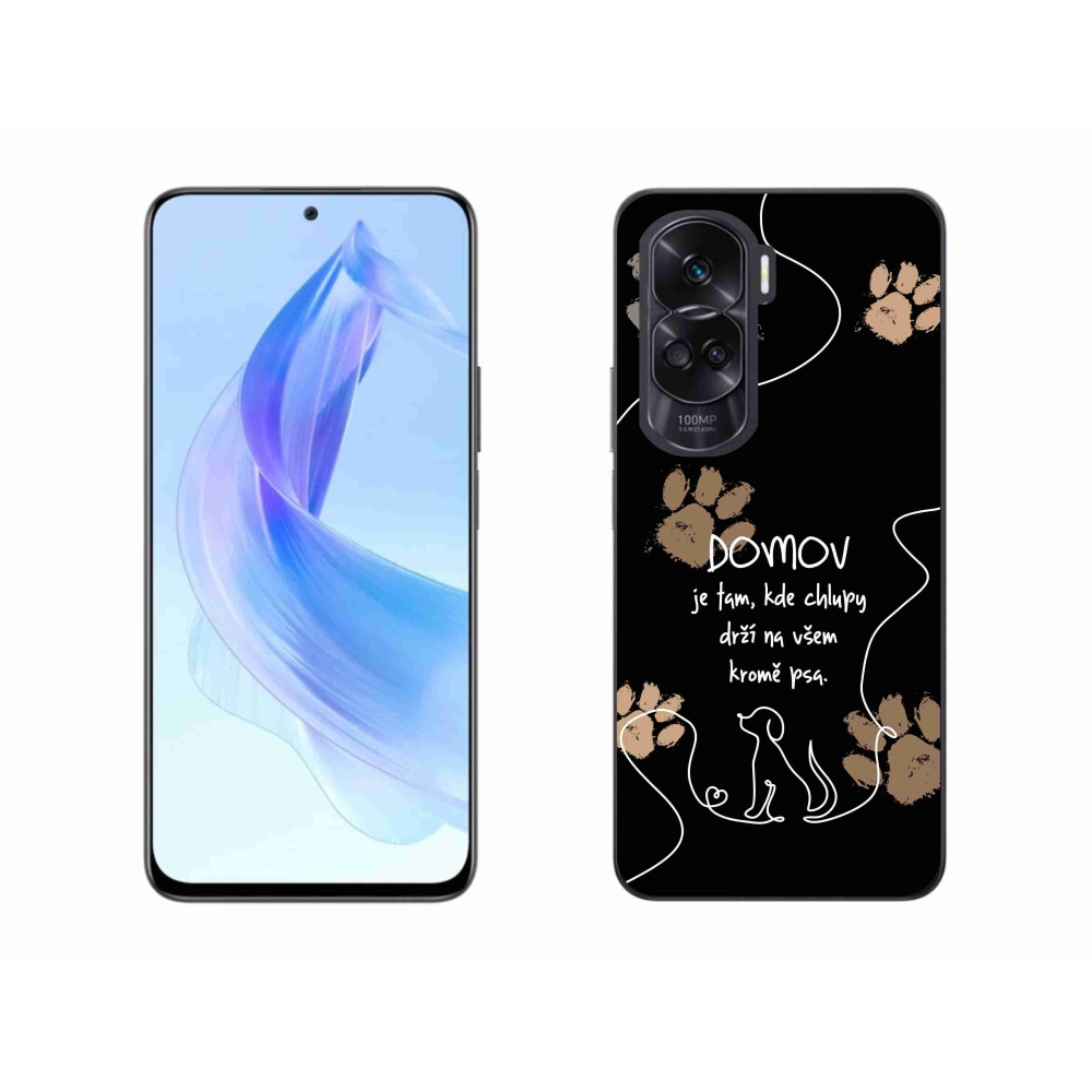 Gélový kryt mmCase na Honor 90 Lite - psí motív čierne pozadie