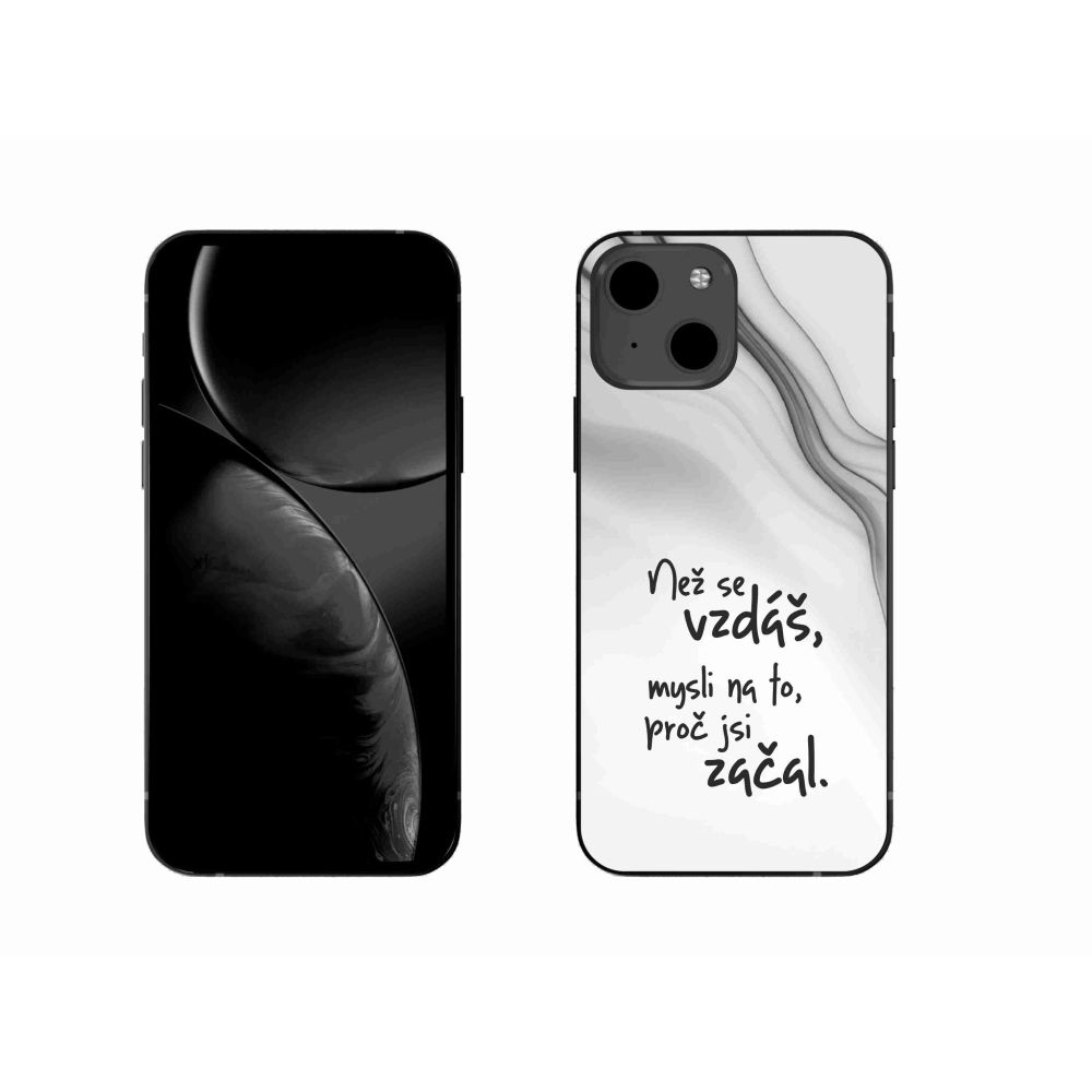Gélový kryt mmCase na iPhone 13 6.1 - citát 2 biele pozadie