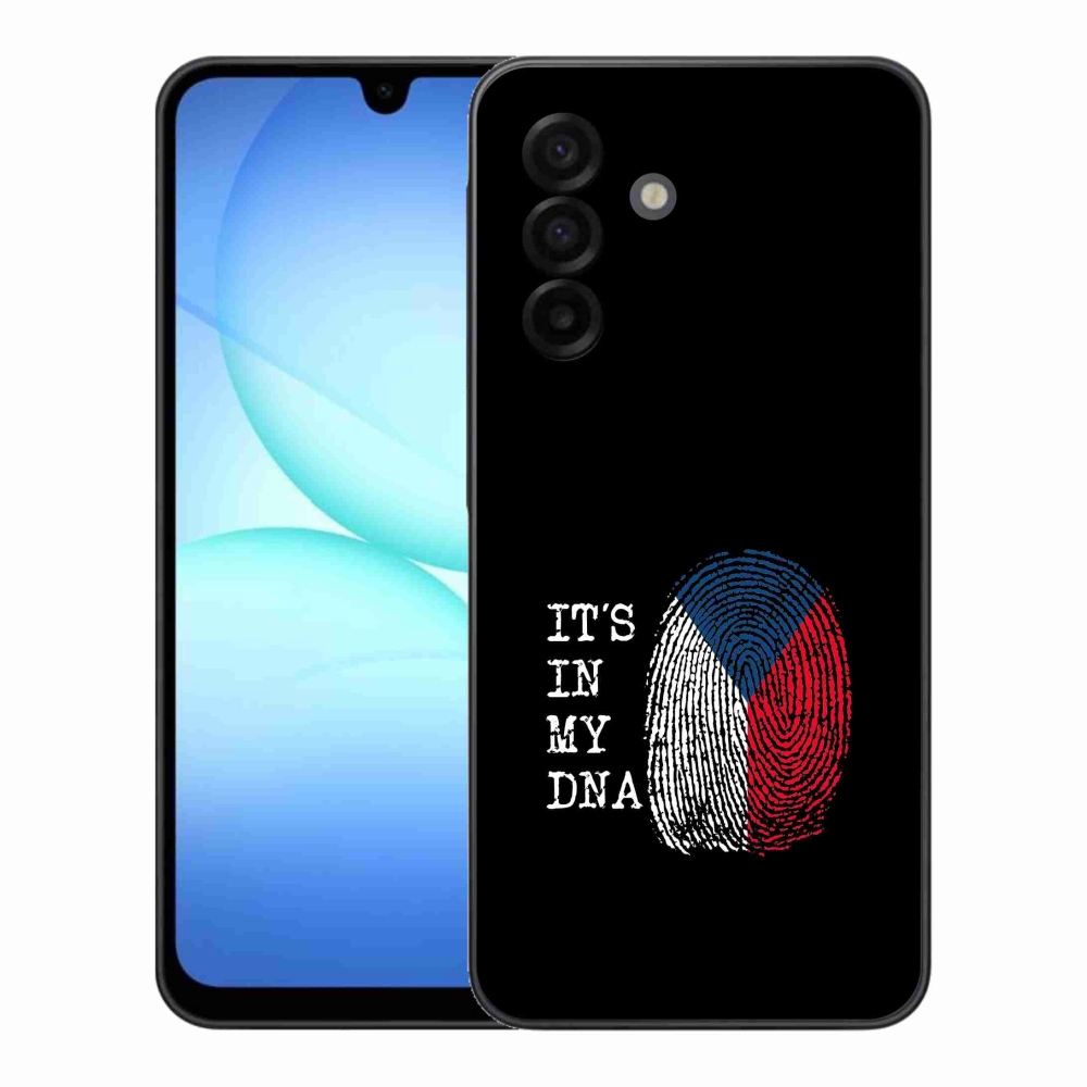 Gélový kryt mmCase na Samsung Galaxy A17 4G/5G - vlajka odtlačok prsta čierne pozadie