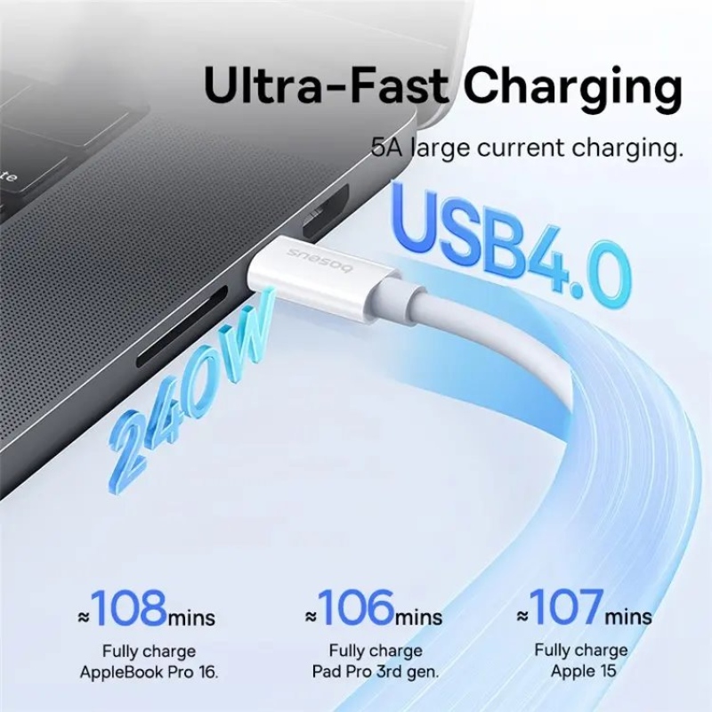 Baseus Superior Series 2 Fast Charging Dátový Kábel USB-C - USB-C 240W 1m Moon White