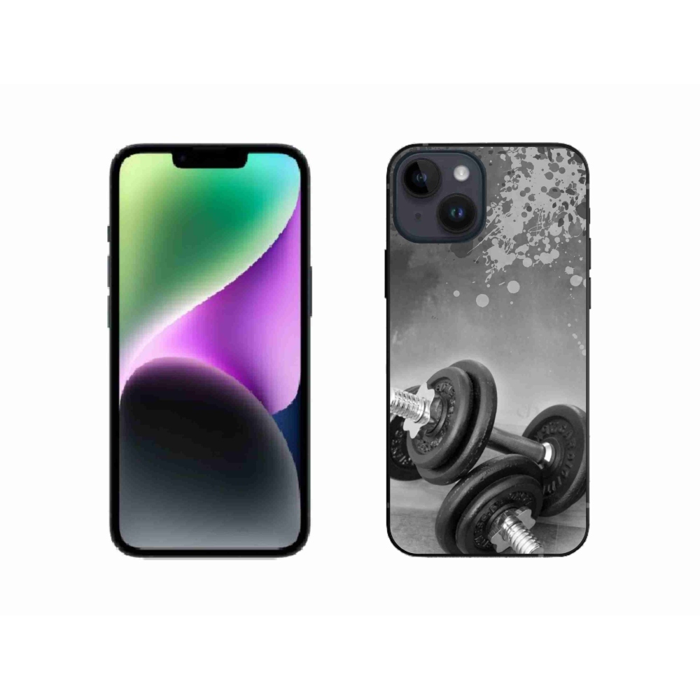 Gélový kryt mmCase na iPhone 14 - činky 1