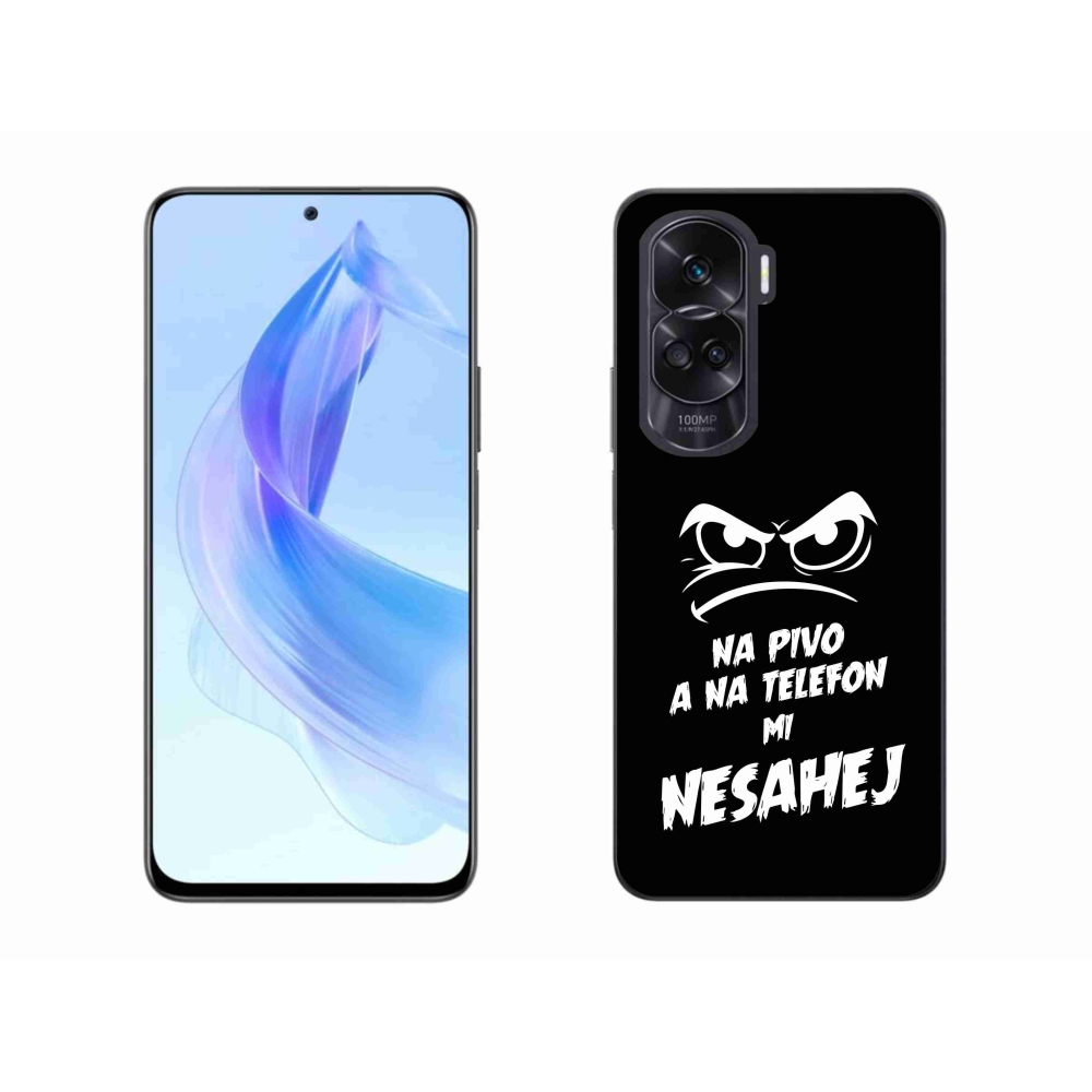Gélový kryt mmCase na Honor 90 Lite - pivný motív 2 čierne pozadie