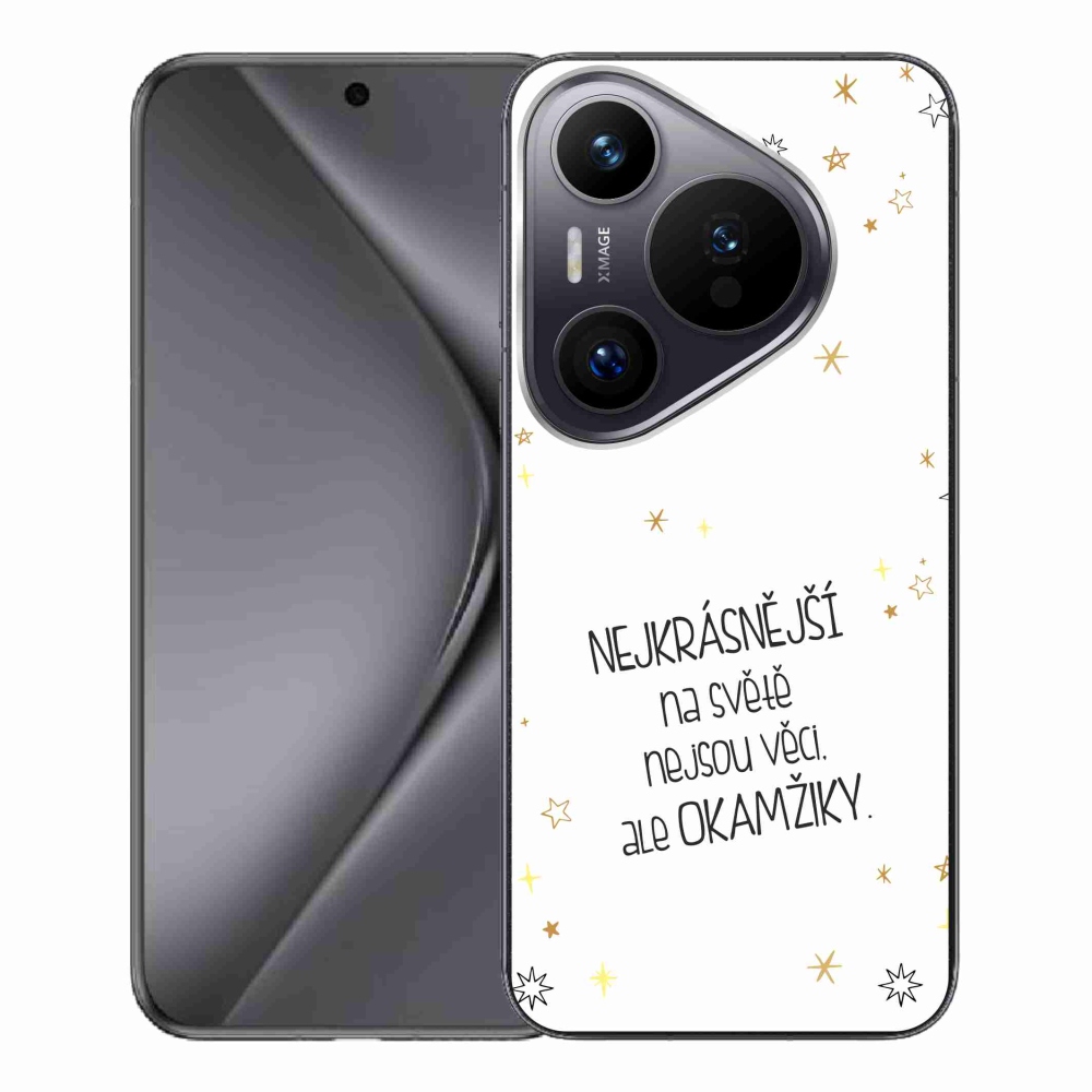 Gélový kryt mmCase na Huawei Pura 70 Pro - citát 4 biele pozadie