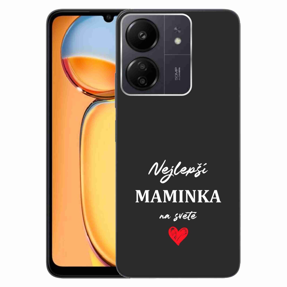 Gélový kryt mmCase na Xiaomi Poco C65/Redmi 13C - najlepšia mamička 1 čierne pozadie