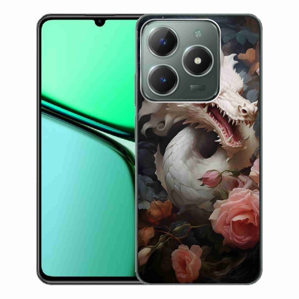 Gélový kryt mmCase na Realme C61 - biely drak