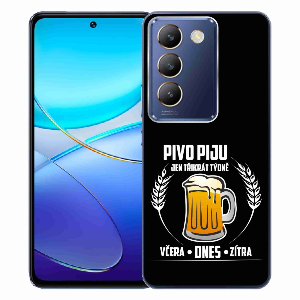 Gélový kryt mmCase na Vivo V40 SE 4G/5G - pivný motív čierne pozadie