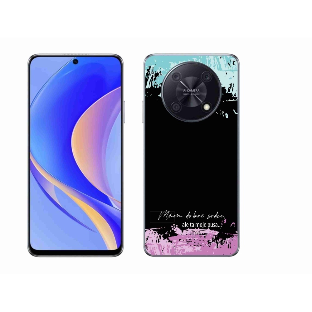 Gélový kryt mmCase na Huawei Nova Y90 - vtipný text 3 čierne pozadie
