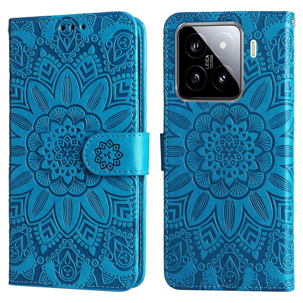 Sunflower knižkové púzdro na Xiaomi 15 - modré