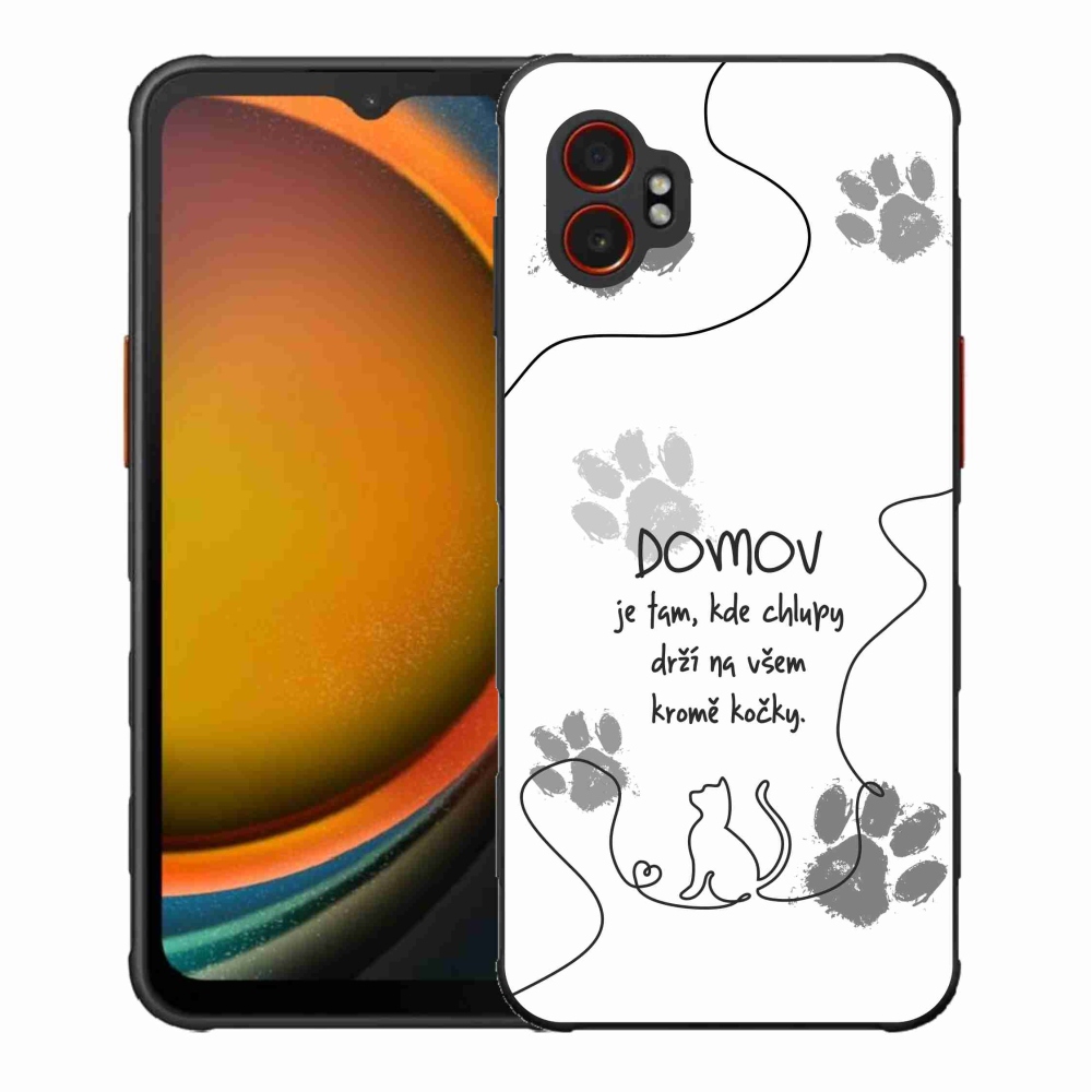 Gélový kryt mmCase na Samsung Galaxy Xcover 7 Pro - mačacie motív biele pozadie