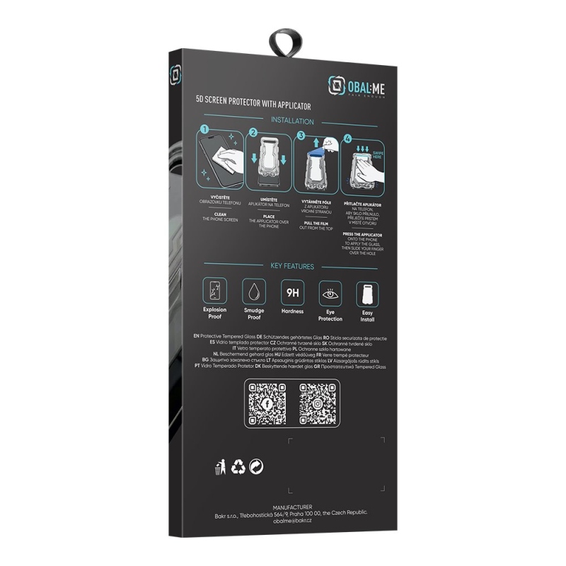 OBAL:ME 5D tvrdené sklo s aplikátorom pre Apple iPhone 17 Pro Max/18 Pro Max, čierne