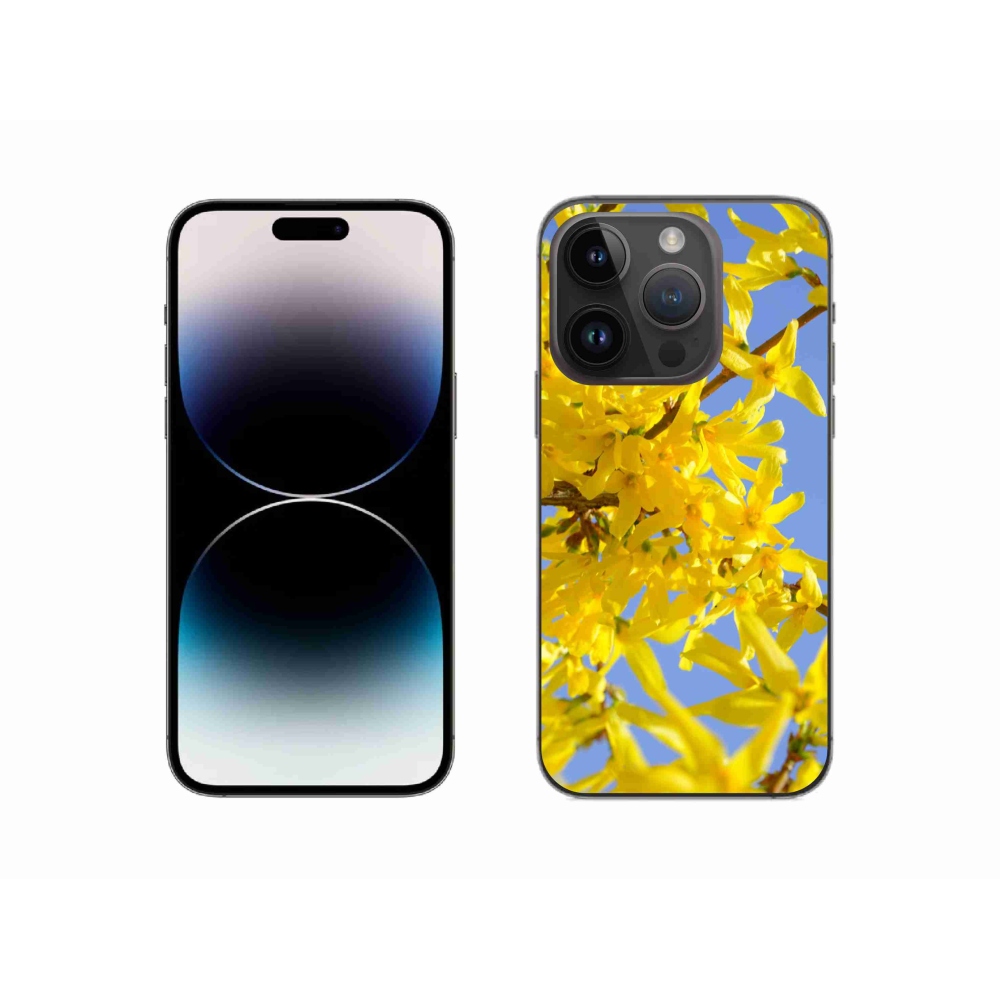 Gélový kryt mmCase na iPhone 14 Pro - žlté kvety