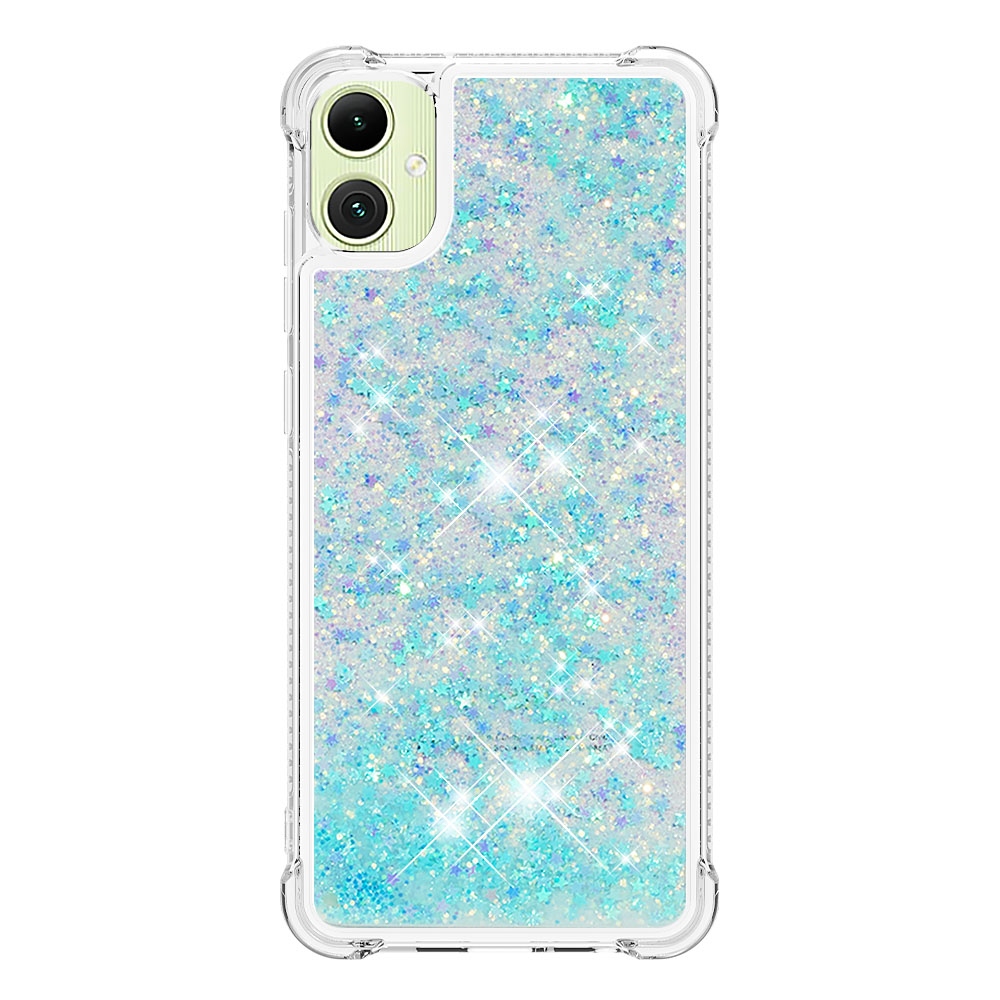 Glitter presýpacie gélový obal na Samsung Galaxy A07 4G - modrý/hviezdičky