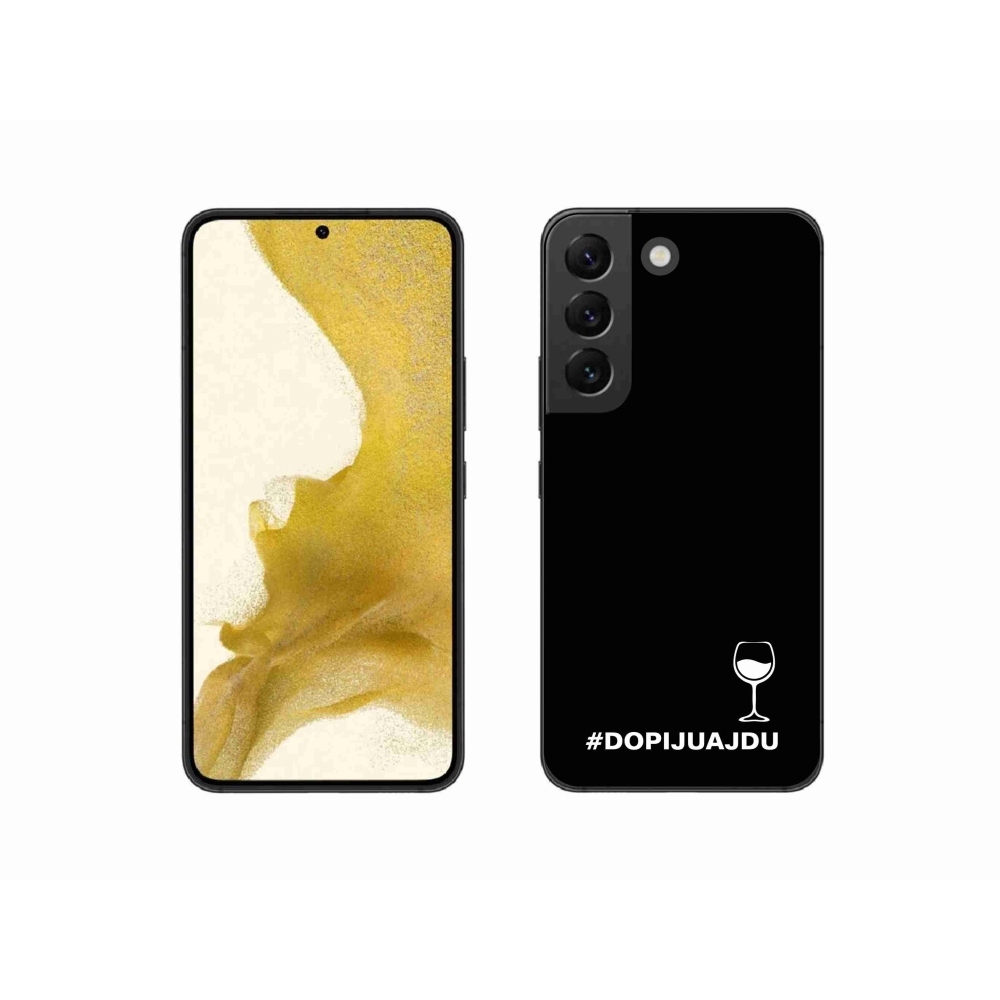 Gélový kryt mmCase na Samsung Galaxy S22 5G - vínny motív čierne pozadie