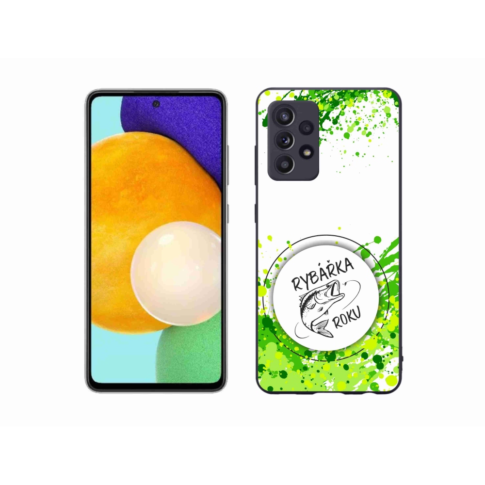 Gélový kryt mmCase na Samsung Galaxy A52s 5G - rybárka roku biele pozadie