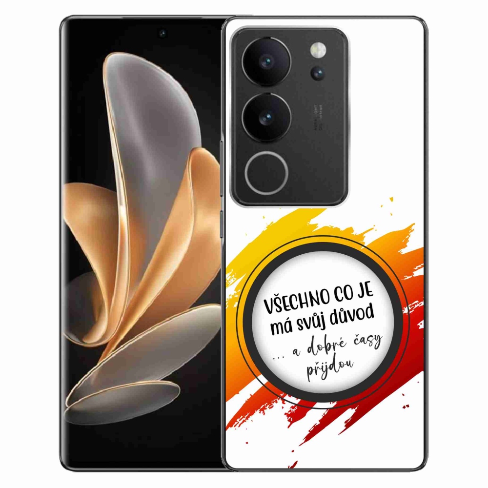 Gélový kryt mmCase na Vivo V29 5G - citát 3 biele pozadie